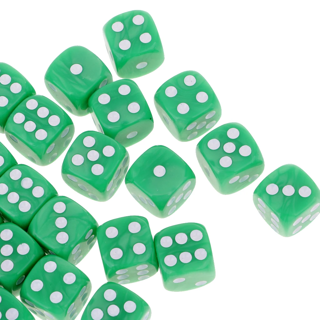 50Pc/Pack Dotted Dice Table Game Die 16mm Dotted for Party Role Playing Game  Parties Board Game Dices Polyhedral Dice 