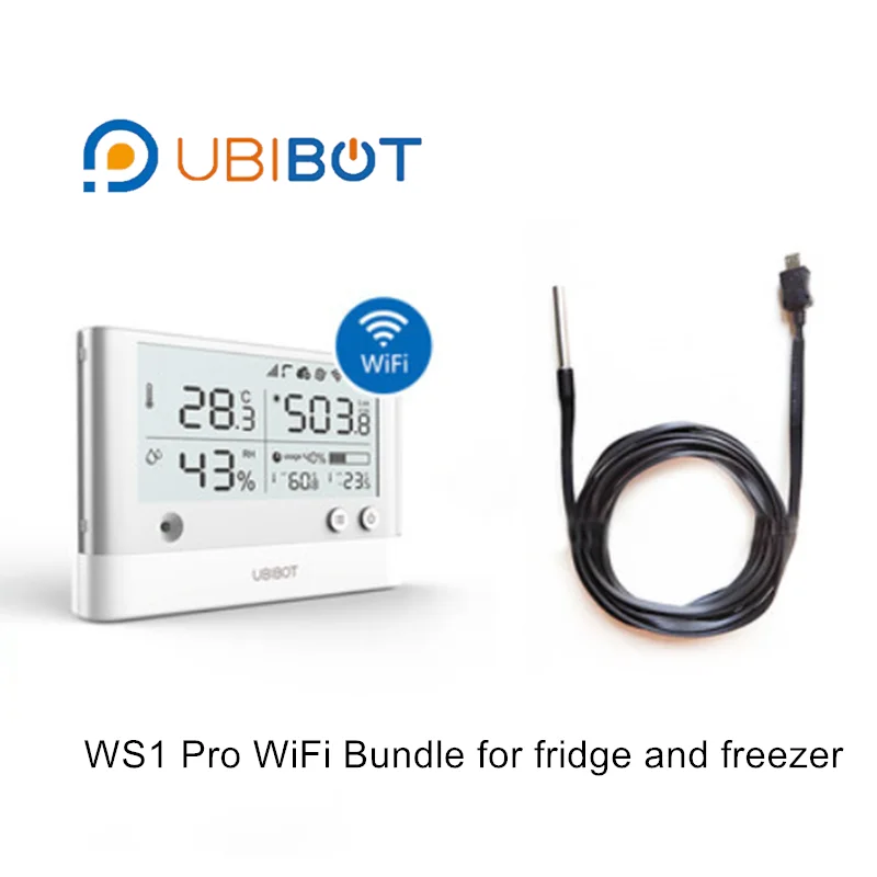 UbiBot WS1 Pro WiFi SIM комплект в холодное хранение холодильник и морозильник монитор температуры регистратор оповещения плоский кабель - Комплект: wifi