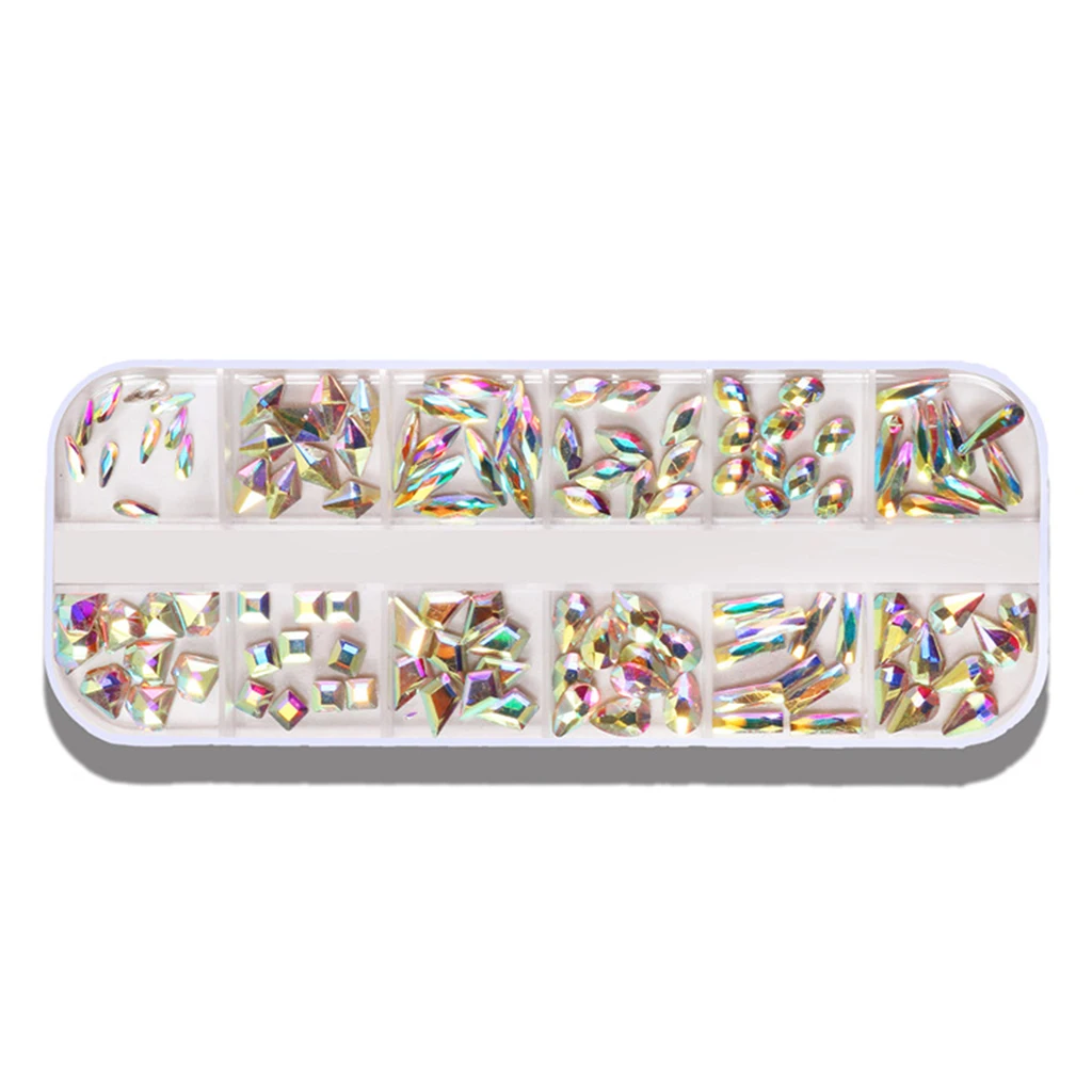 AB Nail Art Rhinestones Kit Flatback & Charms Flat Back Glitters Tips Decorations Jewelry Making Gemstones for Jewelry Makeup