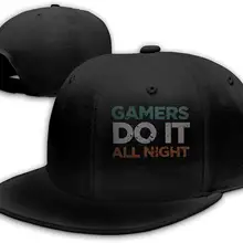 Gamers Do It TSDFCNight Мужская бейсболка с плоским Биллом Регулируемая черная