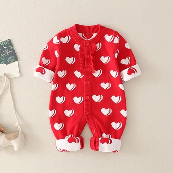

Infant Sweater Autumn and Winter Clothes Long Sleeve BABY'S Romper Onesie BABY'S FIRST Month Princess Sweater