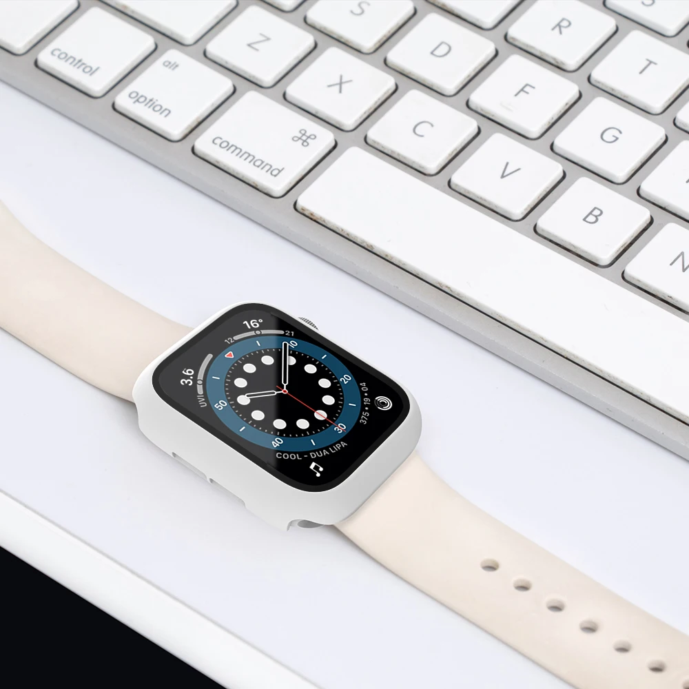 Glass+Case for iWatch Case Cover for Apple Watch Case 45/41mm 44mm 42mm 40mm 38mm Series 7 6 5 4 3 2 1 SE Protector Accessories