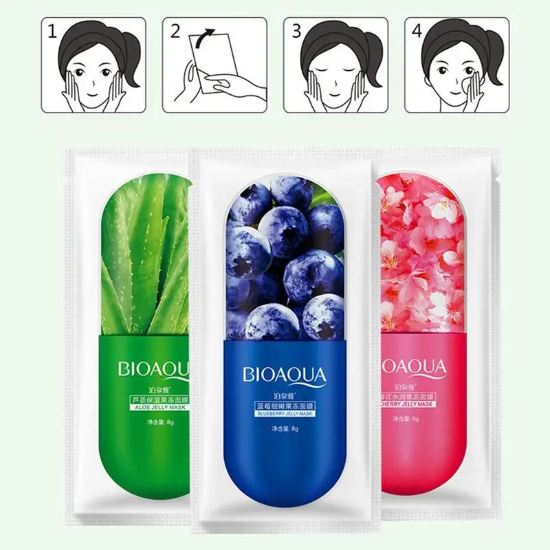 

BIOAQUA Face Mask 1pcs Natrue Moisturizing Face Facial Mask Fresh Anti-Acne Plant Extract Oil Control Hydrating Sheet Face Mask