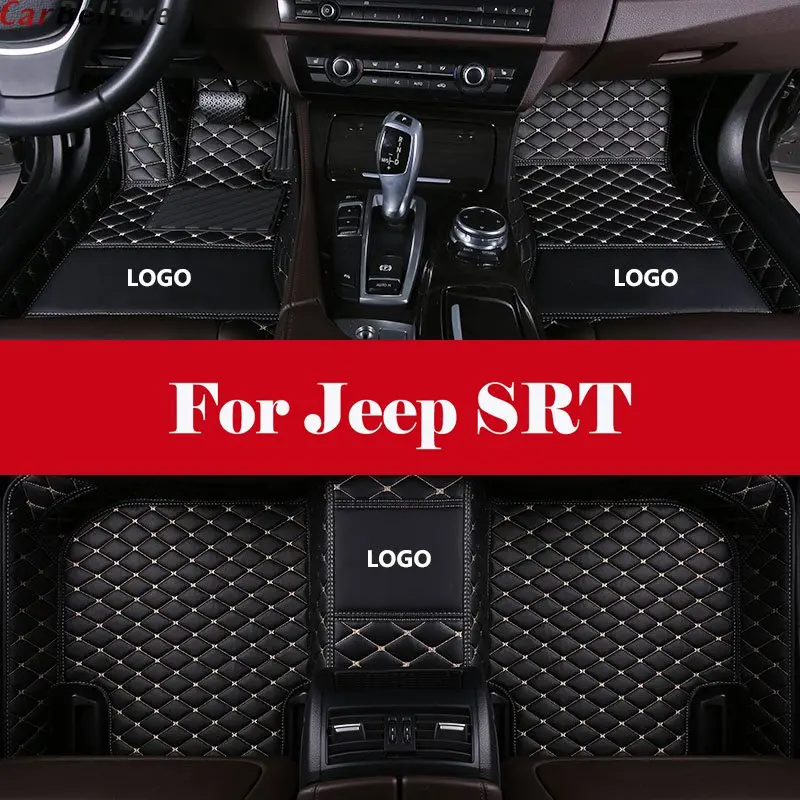 

Automobile Interior Accessories leather Luxury Custom Car Floor Mats Waterproof with Logo For Jeep SRT