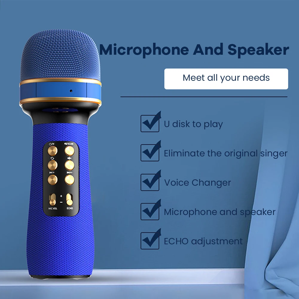Bluetooth-микрофон для караоке беспроводной конденсаторный микрофон домашнего ТВ |