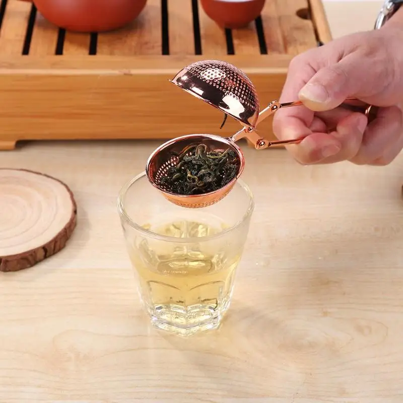 Gold Stainless Steel Tea Infuser Sphere Mesh Tea Strainer Herb Spice Filter Diffuser for Tea Pot Mug Teaware Tea Accessories