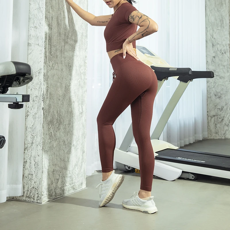 Seamless Women Yoga Set Workout Sportswear Gym Clothing Zipper Long Sleeve High Waist Leggings Fitness Bra Athletic Sports Suits