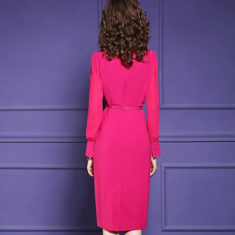 Модное платье с длинными рукавами, 3xl, подиум, новинка, весна размера плюс, для женщин, знаменитостей, вечерние платья, осень, винтажная посылка, платья на бедрах