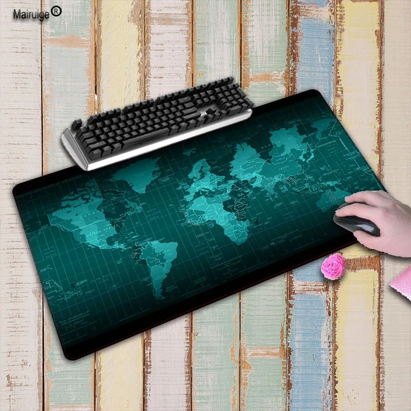  World Map Rubber large Lock Edge mouse Pad desk mats big mousepads gaming rug XL for office work/ g