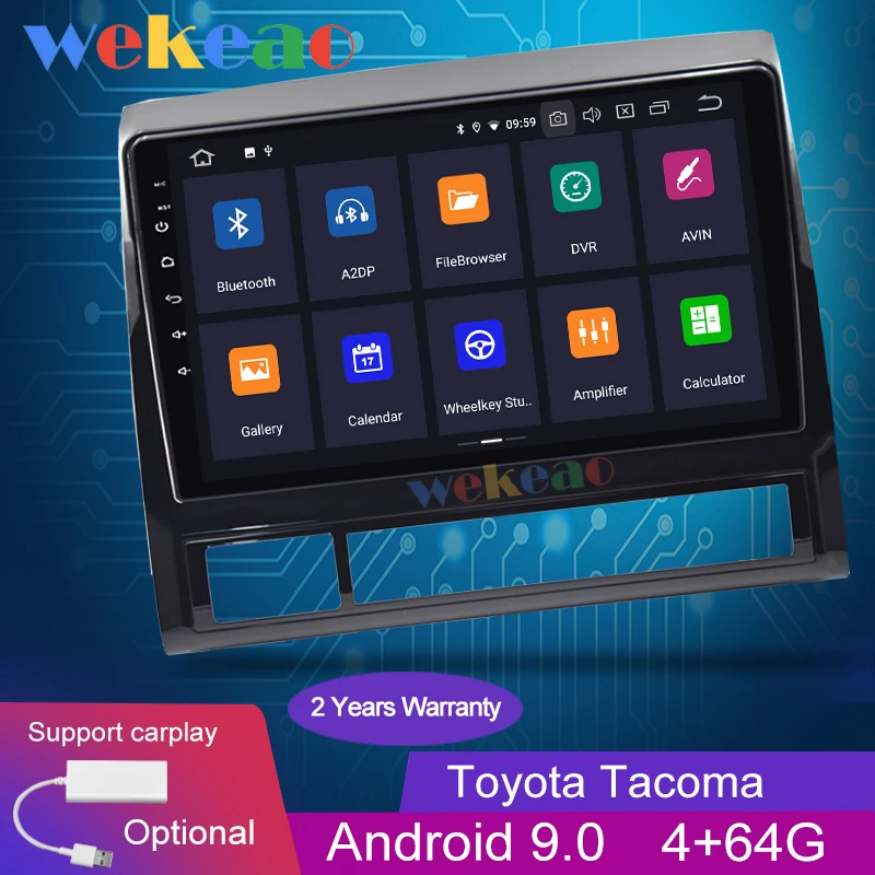 Wekeao Touch Screen 9'' Android 9.0 Car Radio Automotivo For Toyota Tacoma Car Dvd Player Android Auto GPS Navigation 2005-2013 Wekeao Touch Screen 9'' Android 9.0 Car Radio Automotivo For Toyota Tacoma Car Dvd Player Android Auto GPS Navigation 2005-2013