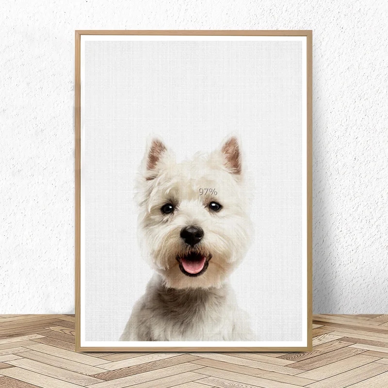 Настенная картина с собакой West Highland White Terrier декор для детской комнаты животными