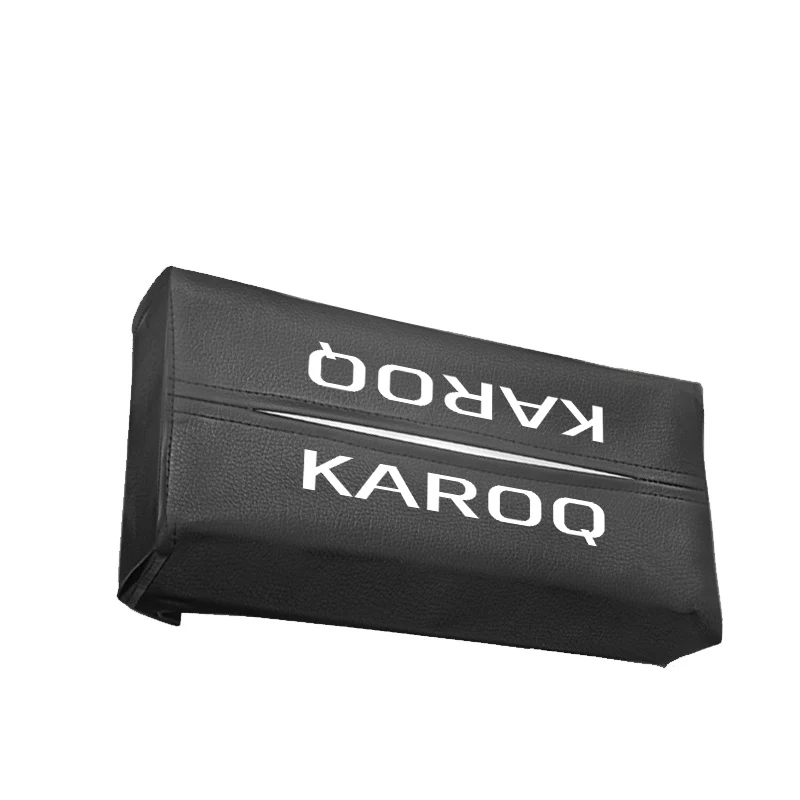 Коробка для салфеток из искусственной кожи для Skoda KAROQ, держатель, бумажный чехол для салфеток, прямоугольный чехол, держатель для автомобильных салфеток