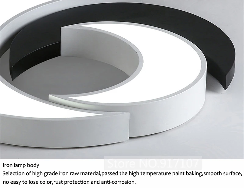 Японский Круглый геометрический Простой Черный Белый светодиодный металлический Железный Круглый светильник для спальни современный домашний светильник потолочный светильник для спальни