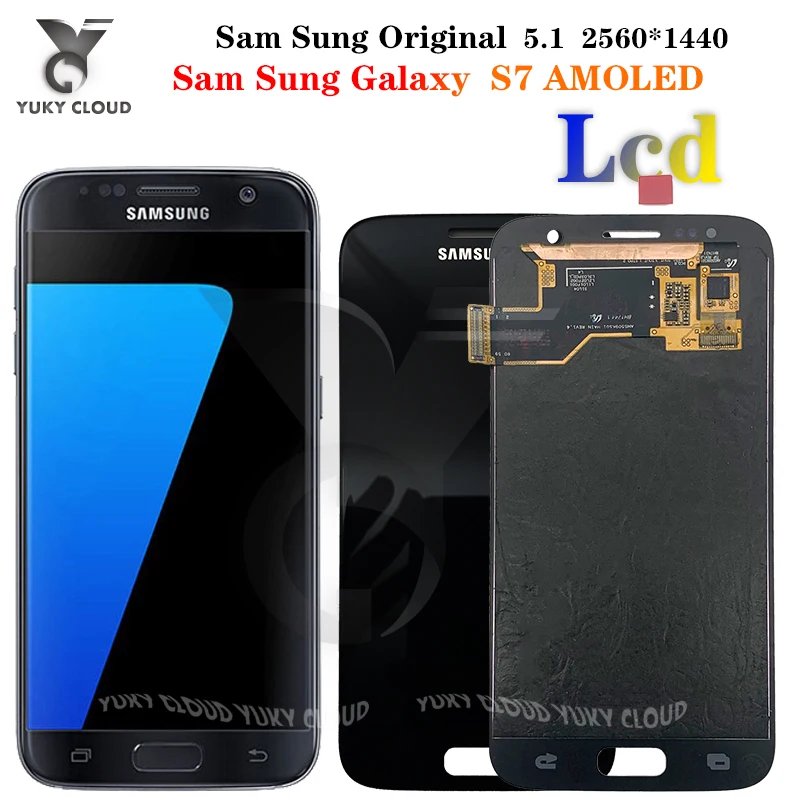 Оригинальный 5 1 'SUPER AMOLED ЖК-дисплей для Samsung Galaxy S7 LCD SM-G930F G930 дисплей сенсорный
