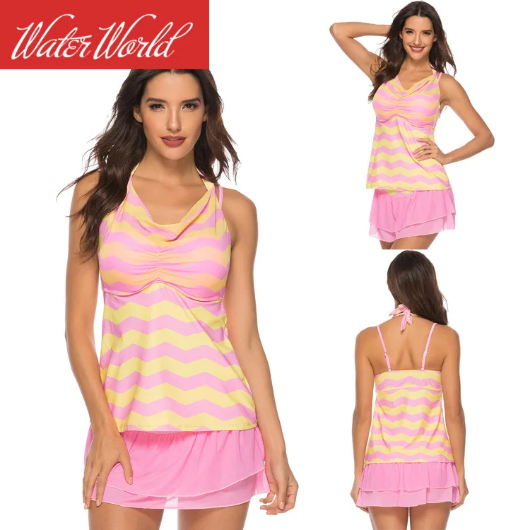 

2019 New Style Europe And America Split Skirt-Style Bathing Suit Gauze Printed Swimwear Xingcheng Bikini Bikini