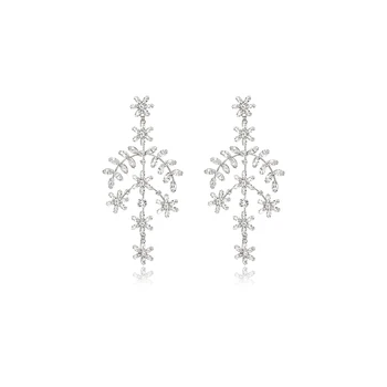 

Shining 3D gem pattern long earrings fashion exaggerated earrings women