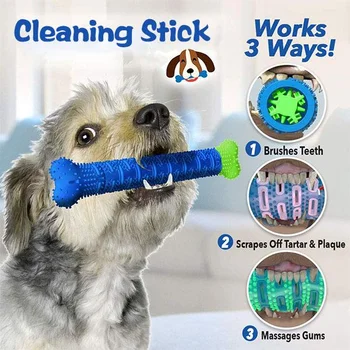 

Dog Toothbrush Chew Toy Pet Molar Tooth Cleaner Brushing Stick trainging Dog Chew Toy Toothbrush Doggy Puppy Dental Care Dog