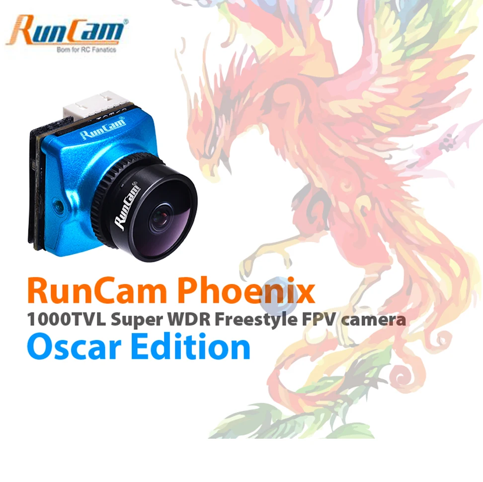 

RunCam Phoenix Oscar Edition 1000TVL FPV Camera 2.5mm Lens 1/3" 120dB WDR Sensor NTSC / PAL Switchable for FPV Racing Drone