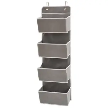 

Hanging Storage Bag Door Hanging Organizer Non-woven Fabric Storage Bag Clothes Wardrobe Grey For Home Groceries Organizer