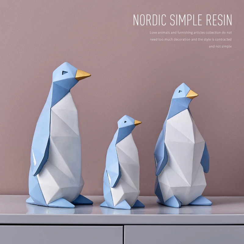 

Nordic TV Cabinet Table Decorations Home Furnishings Room Penguins Piggy Bank Creative Cute Little Ornaments Ins Mascot Clay