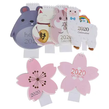 

2020 Cute Cartoon Mini Coil Table Calendars cute Desk Calendar planner agenda School Supplies