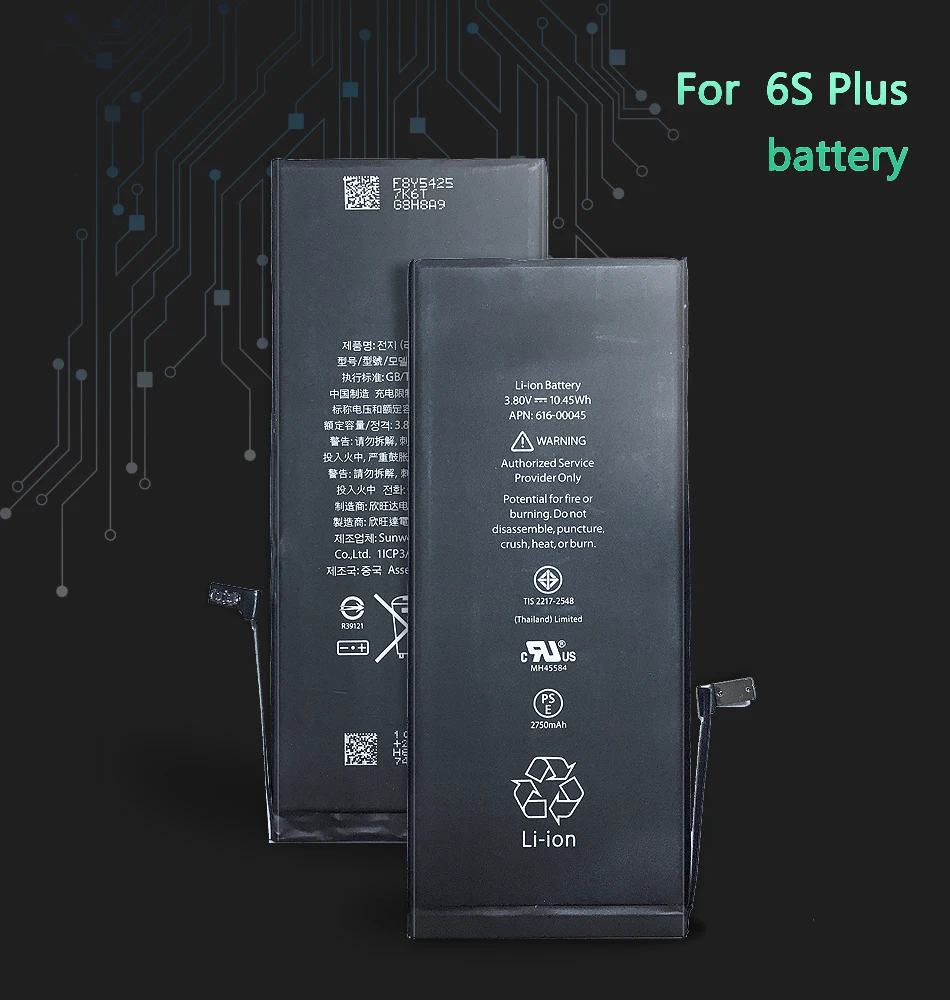 Смартфон аккумулятор для iPhone 6S Plus 2750mAh литий-полимерные батареи 6S Plus