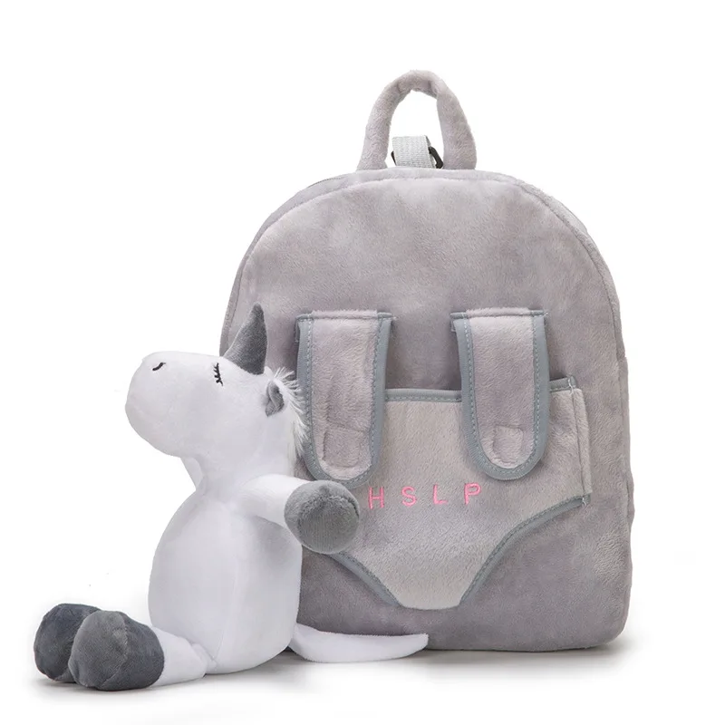 【2 Models】 Фламинго Единорог Детский рюкзак Съемный плюшевый рюкзак Детская сумка против потери
