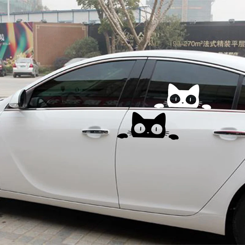 14 см * 6 сюрприз кошка подглядевшая Автомобильная Наклейка Виниловая