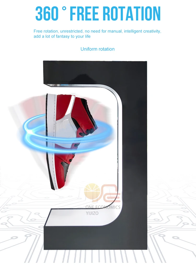 White 15 Inches Single Shoe Display with White LED Light and Simple Packing