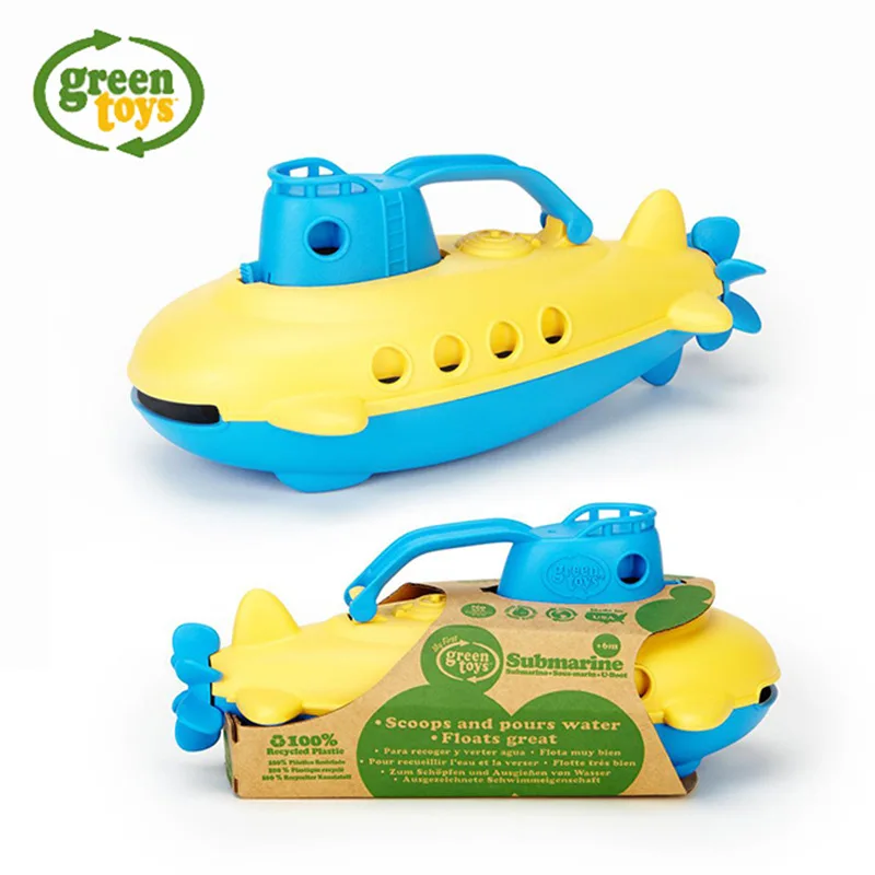 

America greentoys Milk Jug Play with Water Sand Toy Tugboat Submarine Green Toys