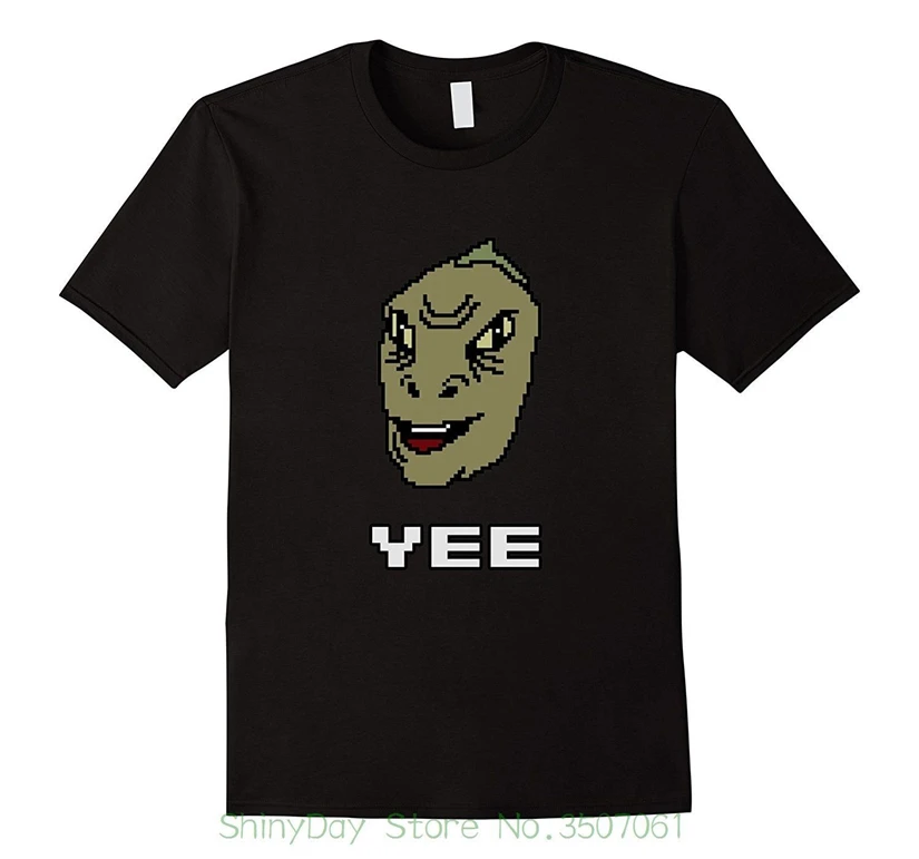 Funny Hip-Tope Mans T-Shirt Tops Tees Pixel Yee Dinosaur Shirt Fitness Tee |