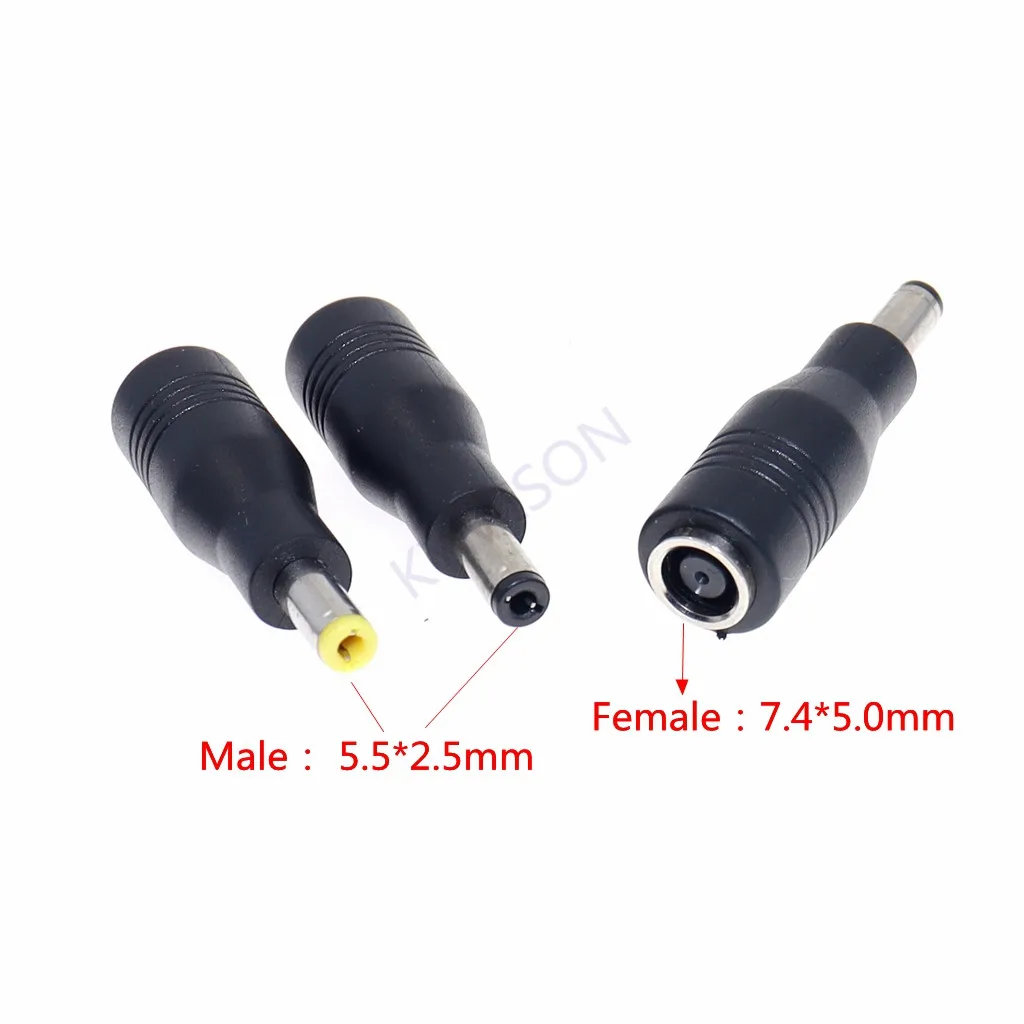 Power Plug Adapter DC 7.4x5.0mm Female to 5.5x2.5mm Power Adapter Plug Converter Laptop Charger Connector Jack for Asus Toshiba Notebook Adapter Power Socket Adapter Conversion Plug Plug Conversion Socket Wall Charger Adapter Universal Socket Adapter