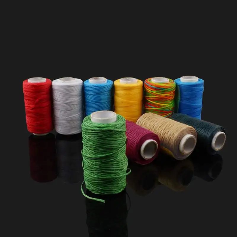 

50Meters/Roll Durable Leather Waxed Thread Cord 150D 1mm for DIY Handicraft Tool Hand Stitching Thread Flat Waxed Sewing Line