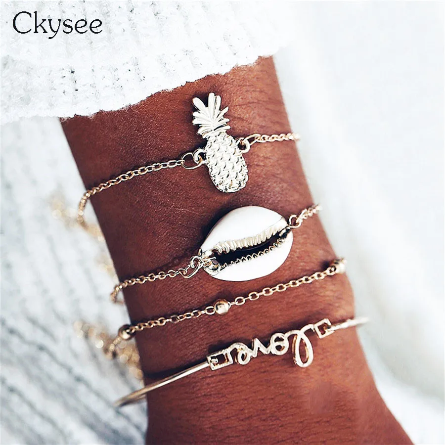 Оболочки браслет с перьями Браслет Луна пять звезд глаза микс Шарм Браслеты для