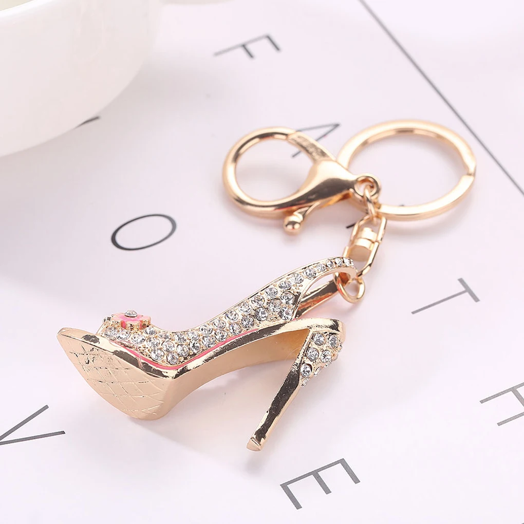 Good Deal Purse Keyring Shoe-Keychain Decorative-Alloy Rhinestone Crystal High-Heel gzL78VRO