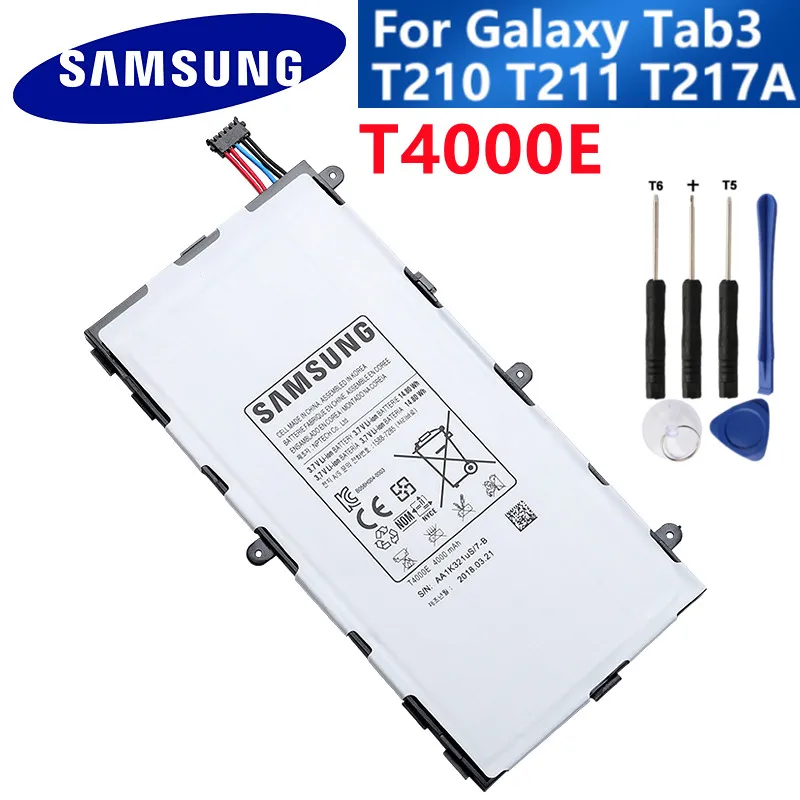 Оригинальный сменный аккумулятор Samsung T4000E для планшета GALAXY Tab3 7 0 T210 T211 T2105 T217a T4000C