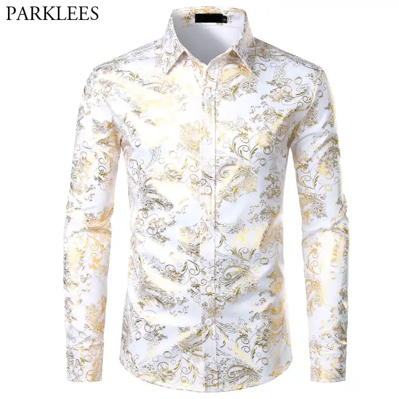 gold and white mens dress shirt