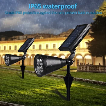 

Wakyme 4 LED Lawn Lamp Spike Landscape Solar Powered Wall Light Garden Decoration Spotlight Pathway Yard Waterproof Spot Light