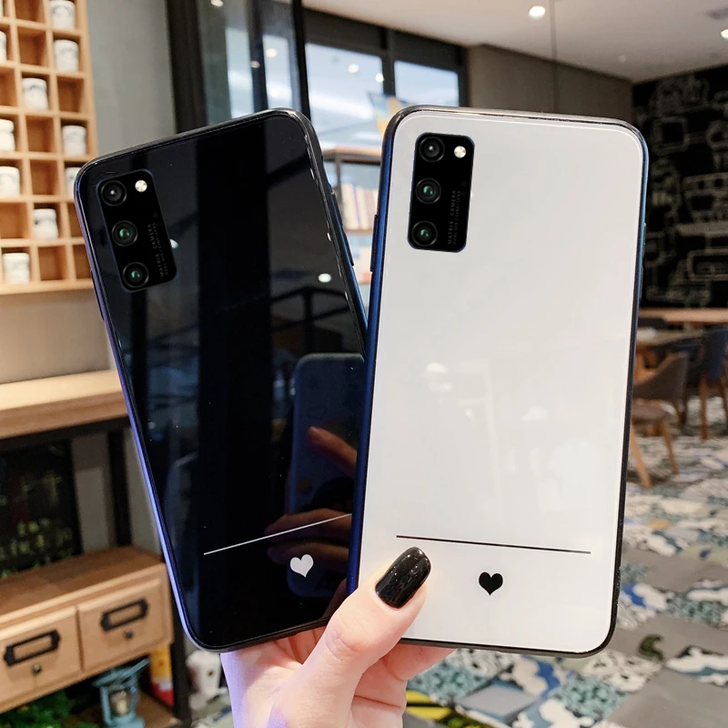 Для Samsung Galaxy S20 Ультра чехол простой тонкий сердце твердое закаленное стекло