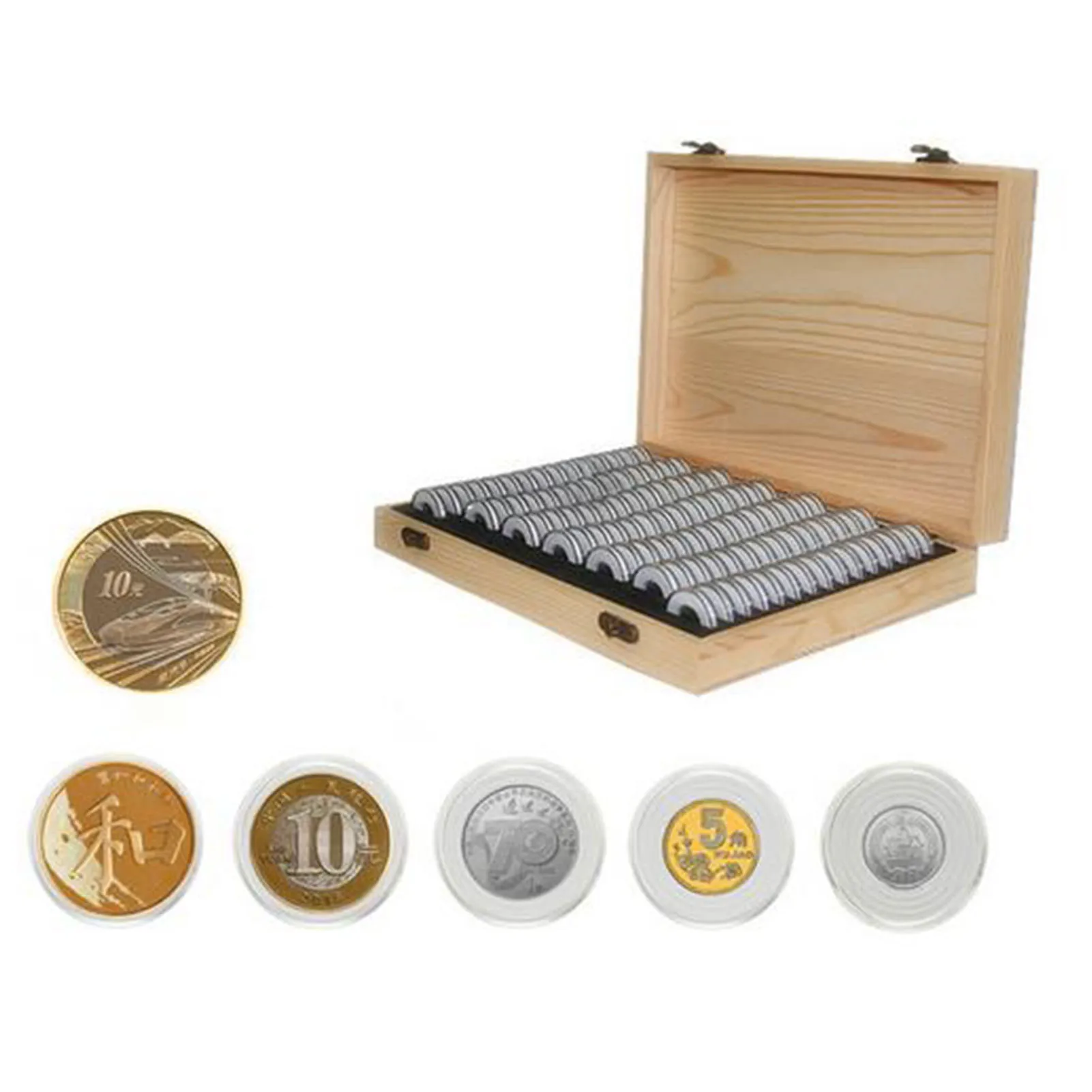 50/100PCS coin box With Adjustable universal Pad Coin Container 18/21/25/27/ 30mm #W0