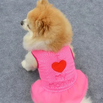 

Spring and Summer Leisure Style Pet Dog Clothin Comfortable and Breathable Lovely Embroidery Spot Gauze Skirt Small Dog Clothing