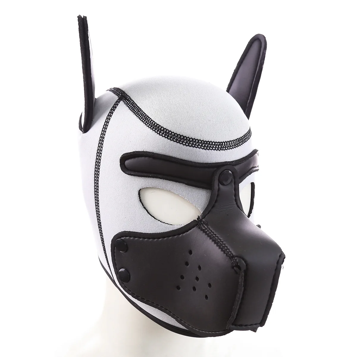 Dog Mask Soft Padded Neoprene Puppy Cosplay Role Play Full Head with Ears Dog Mask Soft Padded Neoprene Puppy Cosplay Role Play Full Head with Ears