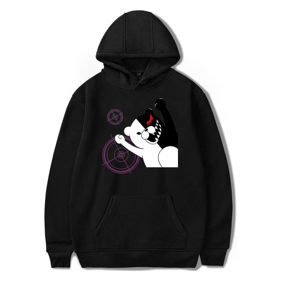 Dangan Ronpa Толстовка Harajuku зима осень Аниме толстовки мультфильм моно медведь игра через пот Capuche Homme