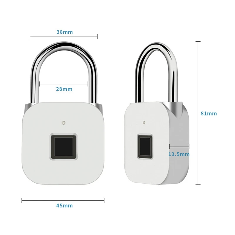 USB смарт-замок отпечатков пальцев перезаряжаемый без ключа IP66 водонепроницаемый магазин до 39 отпечатков пальцев для шкафчика, двери, багажа, рюкзака