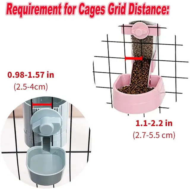 Automatic Pet Feeder Cage Hanging Bowl Water Bottle Food Container Dispenser For Puppy Cats Rabbit Birds Pet Feeding Product 4