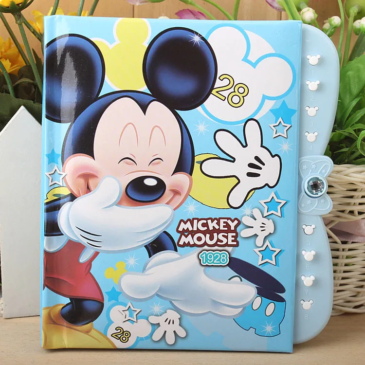 Микки и Минни Маус с графикой из мультиков, блокнот с кодовым замком disney детского творчества школьные письменные принадлежности Принадлежности для мальчиков и девочек, подарок на праздник - Цвет: A