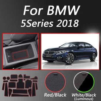 

Car Door Groove Mat For BMW 5 Series 2018 Gate Slot Pad Dust Decoration Non-Slip Cup Mat Interior Car-Styling Accessories