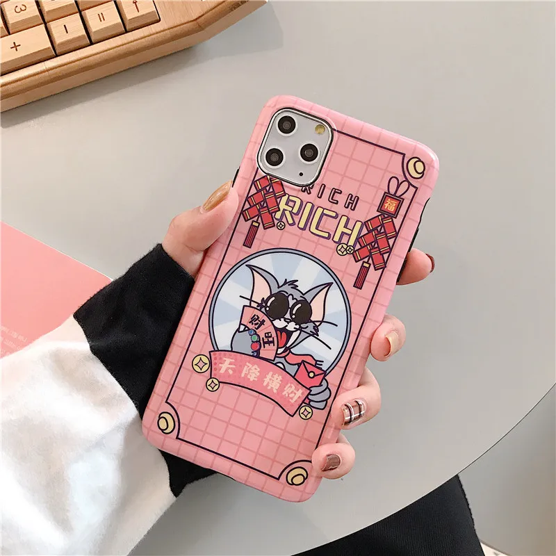 Милый чехол для телефона Tom Jerry для iPhone 11 Pro MAX XS MAX XR мягкий чехол из ТПУ с рисунком кошки и мышки для iPhone X 7 8 6S 6 Plus чехол