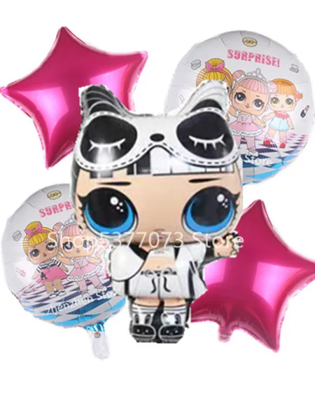 5 шт горячий стиль сюрприз кукла алюминиевый шар бар День рождения украшения Свадебные украшения воздушные шары - Цвет: 5pcs
