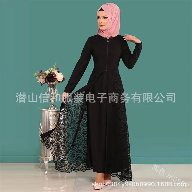 WEPBEL, женское мусульманское платье, абайя, 2 шт, кружево, полный рукав, летняя мода, повседневное, элегантное, новинка, о-образный вырез, для девушек, тонкие, длинные, макси платья